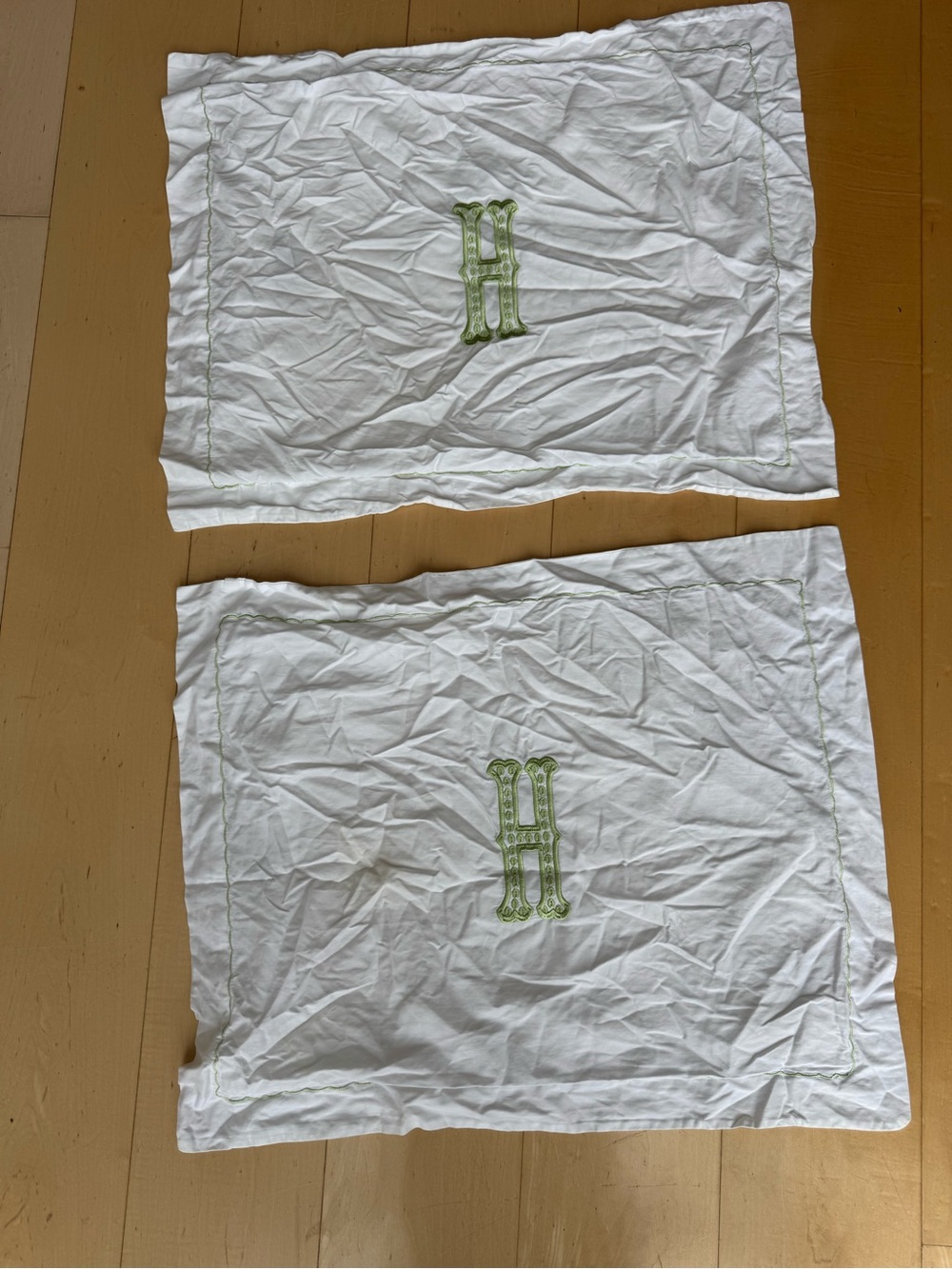 H monogrammed pillow cases